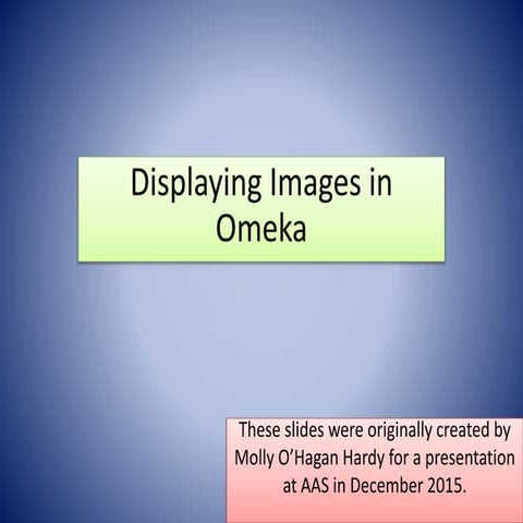 Dispalying Images in Omeka