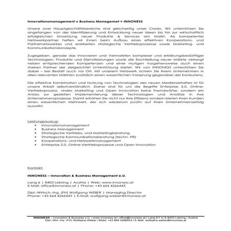 INNONESS - Innovationsmanagement & Business Developmet