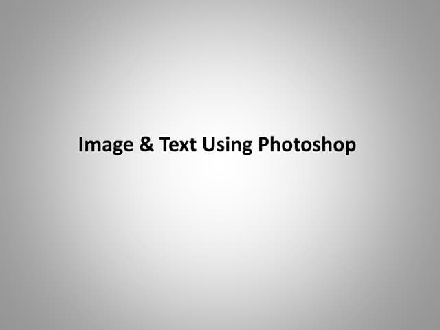 Using Image & text in Photoshop