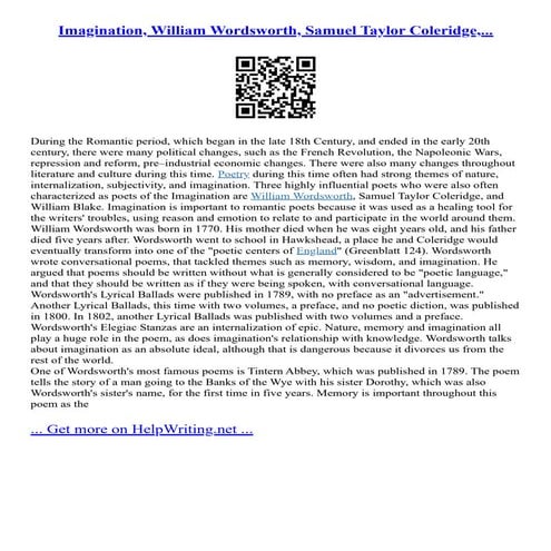 28 Wordsworth And Coleridge On Imagination – EEKJRM