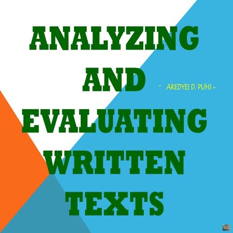 Critical Skills for Analyzing and Evaluating Written Texts Effectively ...