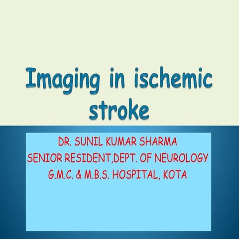 Imaging in ischemic stroke