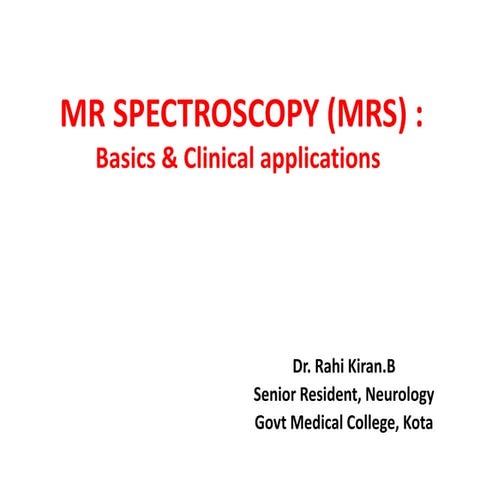 Imaging mrspectroscopy