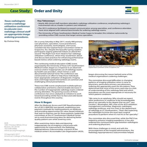 Primer in quality improvement in radiology department | PDF