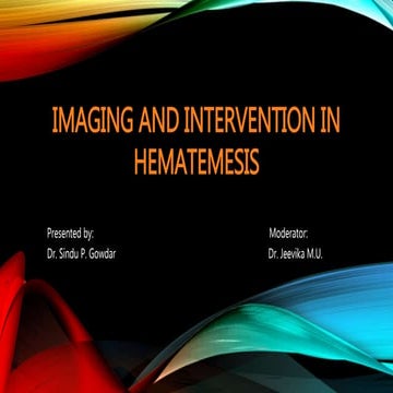 Imaging and intervention in hemetemesis