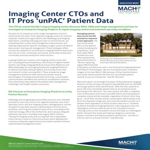 Imaging center CTOs and IT Pros UnPAC Patient Data