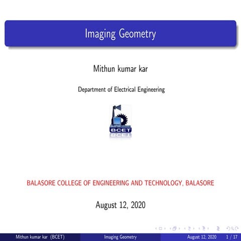Imaging geometry