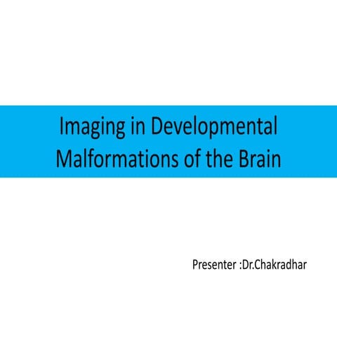 Imaging in developmental malformations of the brain