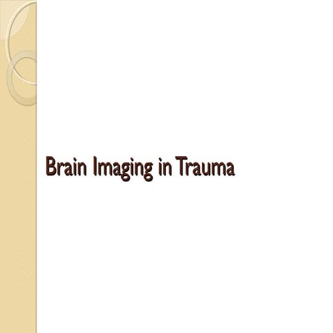 Imaging in head trauma