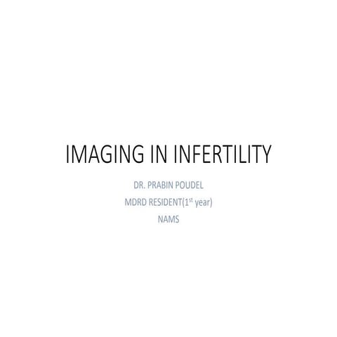 Imaging in infertility