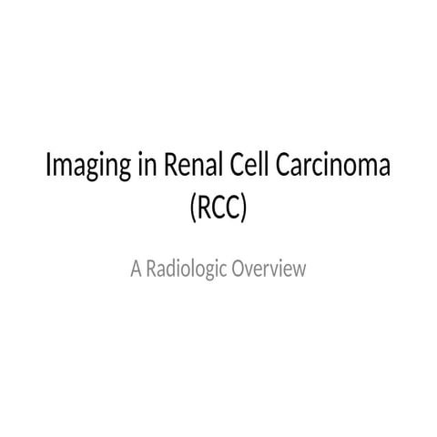 imaging in RCC | PPTX
