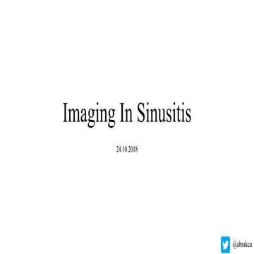 Imaging in sinusitis   radio diagnosis