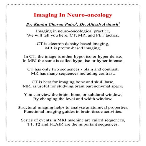 IMAGING NEUROONCOLOGY.SONG