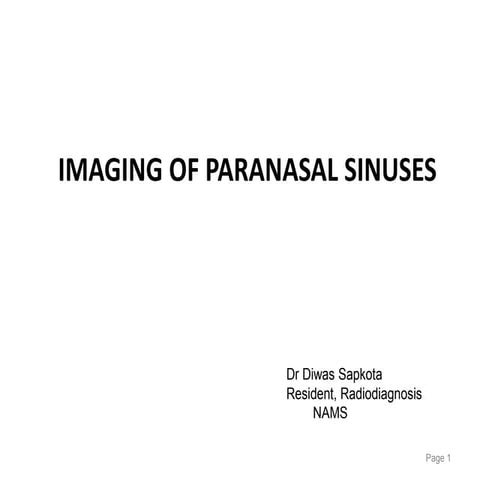 Imaging of paranasal sinuses