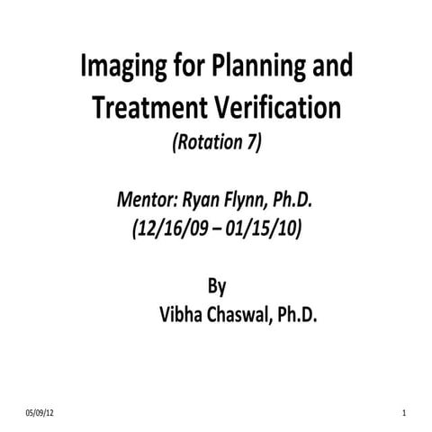 Imaging for Radiotherapy delivery and verification