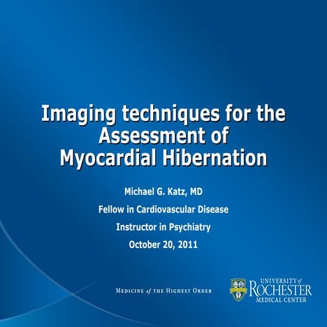 Imaging techniques for myocardial hibernation