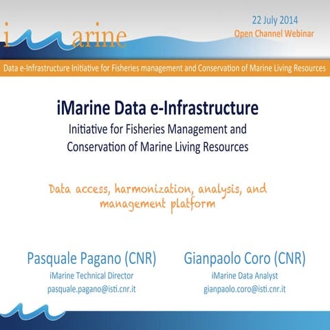 iMarine data e-infrastructure: Data access, harmonization, analysis, and mana...
