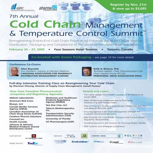 8th Cold Chain Management & Temperature Control Summit | PDF