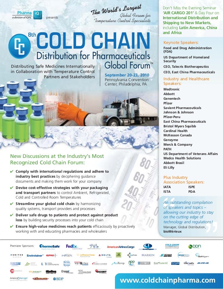 8th cold chain distribution for pharmaceuticals global forum drug storage condition flyers