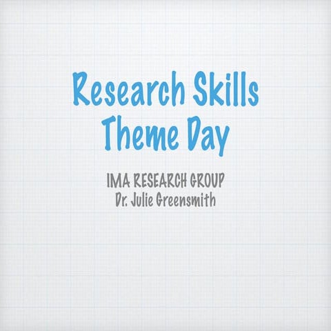 Research Skills, Reading And Writing in Computer Science