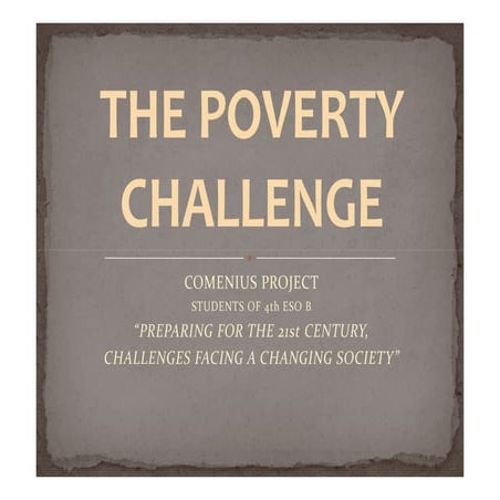 Poverty Challenges Snapshots