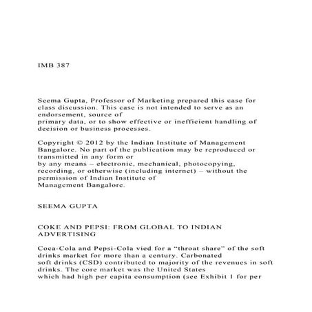 IMB 387    Seema Gupta, Professor of Marketing pre.docx