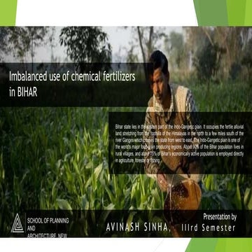 Imbalanced use of chemical fertilizers in bihar