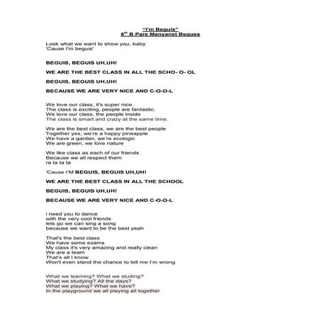 I'm beguis final song 6th b pare manyanet