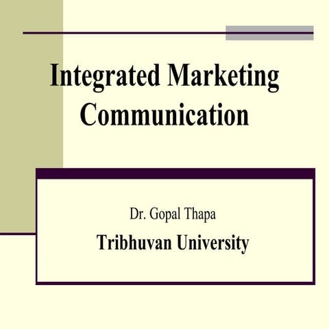 Integrated Marketing Communication | PPT