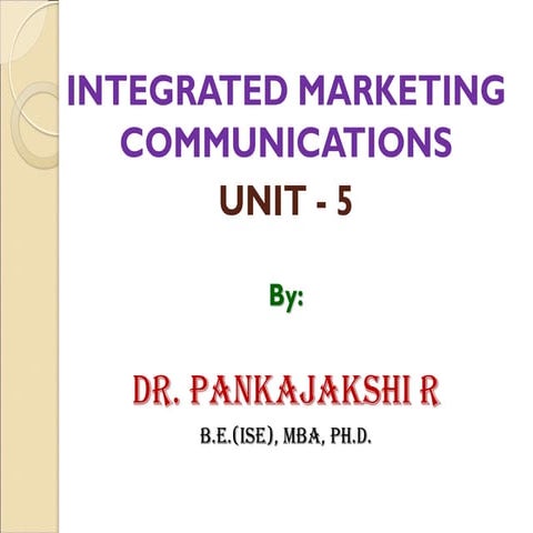 INTEGRATED MARKETING COMMUNICATIONS