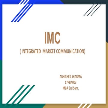 IMC ( INTEGRATED MARKETING COMMUNICATION )