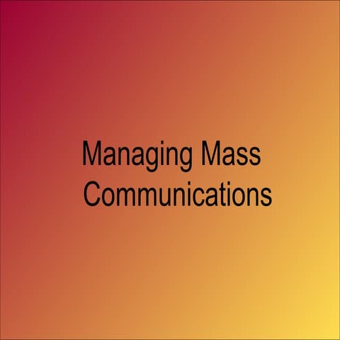 Managing Mass Communications, Five M’s of Marketing, Advertising