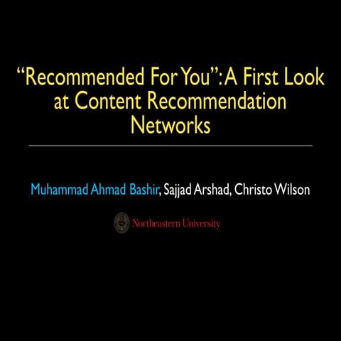 "Recommended For You": A First Look at Content Recommendation Networks