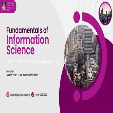 Fundamentals of Information Science : Basic Concepts | PDF