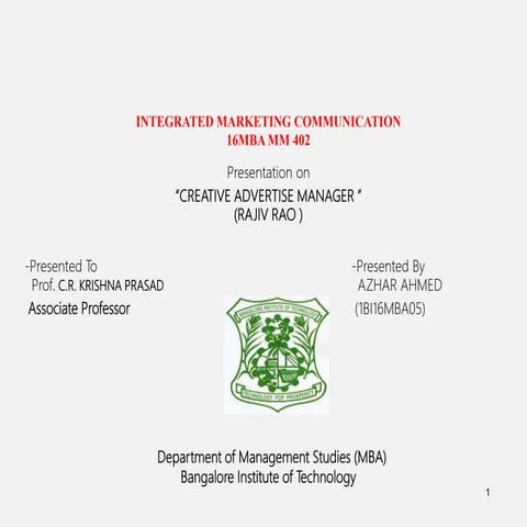 creative manager rajiv rao 