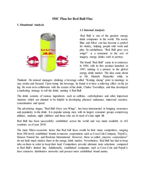 Integrated marketing communication plan for Red Bull Flux
