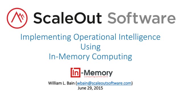 IMCSummit 2015 - Day 1 Developer Track - Implementing Operational Intelligenc...