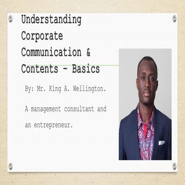 Basic Understanding Corporate Communication and Content 