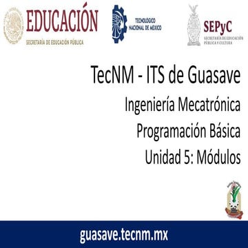 Ing. Mecatronica Prog. Básica, U5 Módulos