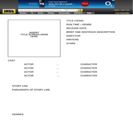 Imdb blank template