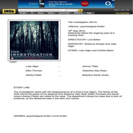 Imdb- the investigation