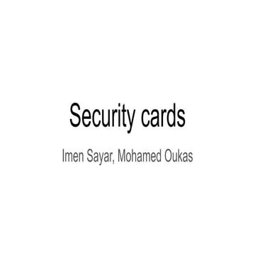 Show us your Project @ ESUG2024: Security cards | PPT