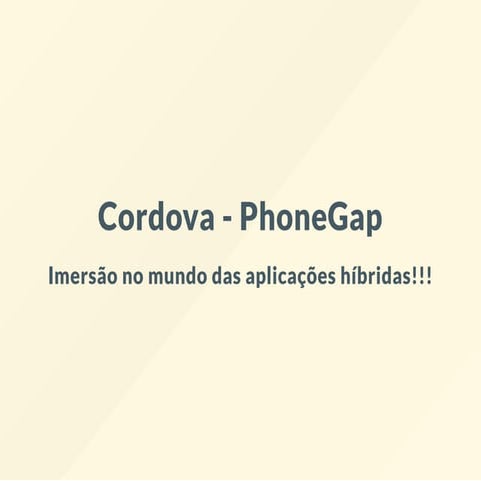 Imersão   hybrid apps