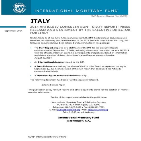 IMF Country Report - September 2014