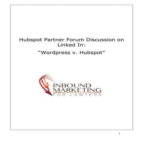 Hubspot versus WordPress