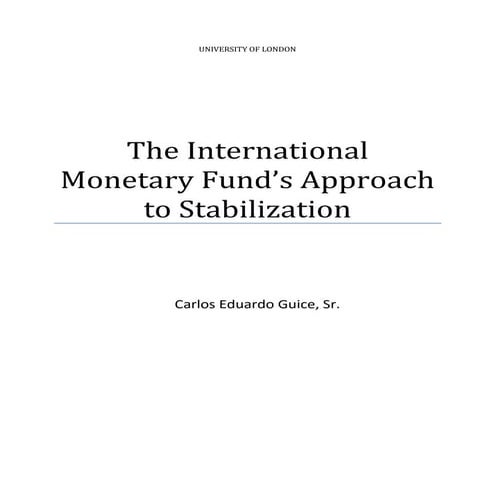 IMF Stabilization Policy