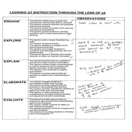 e5 Ultranet PD Observations - Assessment