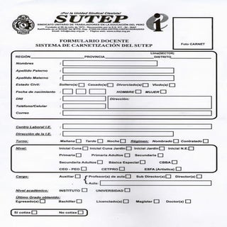 FICHA DE AFILIACION SUTEP