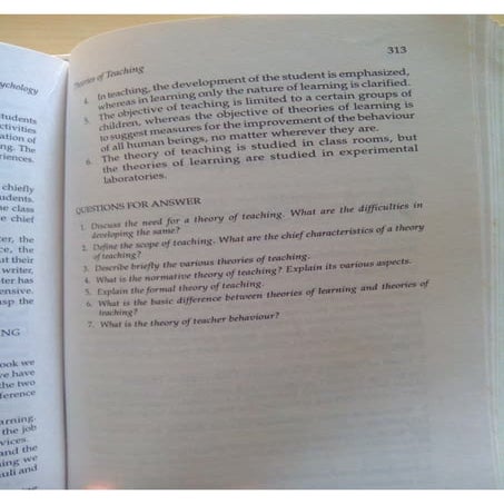 concept of theories of teaching & theories of teaching v/s. theories of learning (textbook extract}