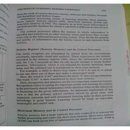 THEORIES OF LEARNING-Psychology of teaching (Textbook extract)